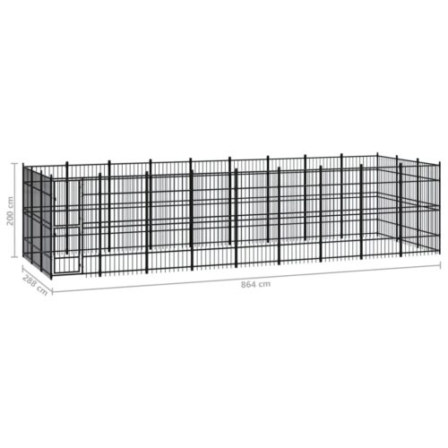 Outdoor Dog Kennel Steel 24.88m² - Image 7