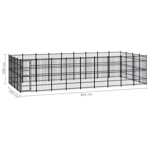Outdoor Dog Kennel Steel 33.18m² - Image 7