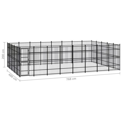 Outdoor Dog Kennel Steel 36.86m² - Image 7