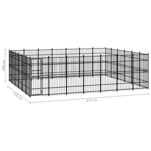 Outdoor Dog Kennel Steel 38.71m² - Image 7