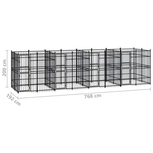 Outdoor Dog Kennel Steel 14.75m² - Image 7