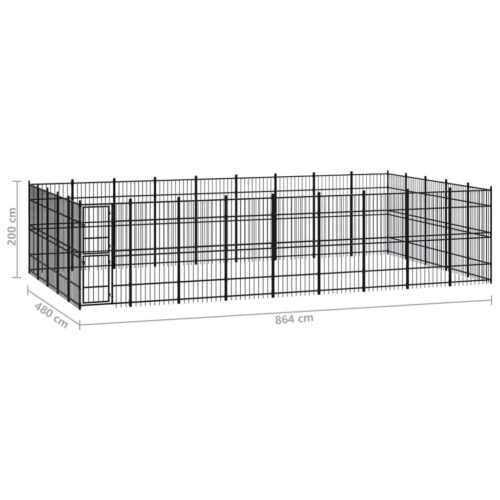 Outdoor Dog Kennel Steel 41.47m² - Image 7