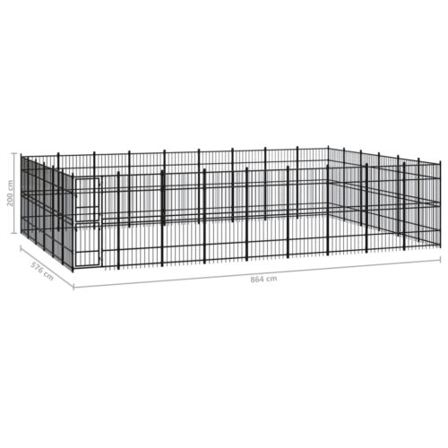 Outdoor Dog Kennel Steel 49.77m² - Image 7