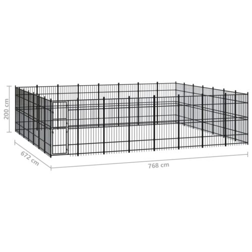 Outdoor Dog Kennel Steel 51.61m² - Image 7