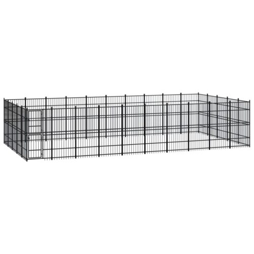 Outdoor Dog Kennel Steel 46.08m²