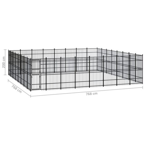 Outdoor Dog Kennel Steel 58.98m² - Image 7
