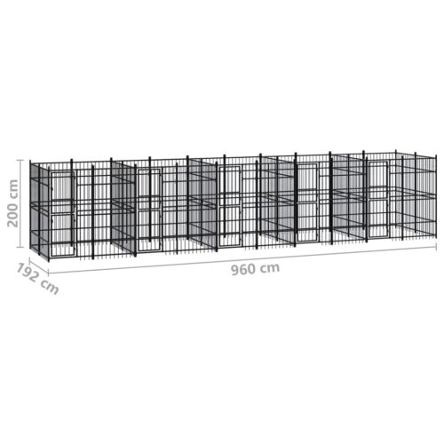 Outdoor Dog Kennel Steel 18.43m² - Image 7
