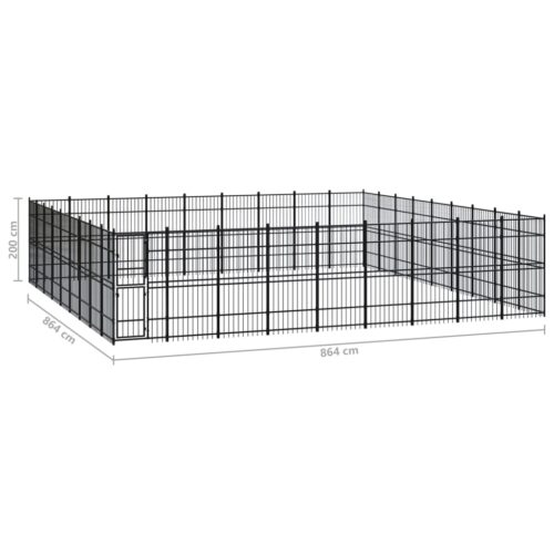 Outdoor Dog Kennel Steel 74.65m² - Image 7