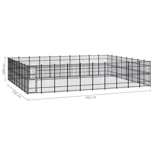 Outdoor Dog Kennel Steel 73.73m² - Image 7