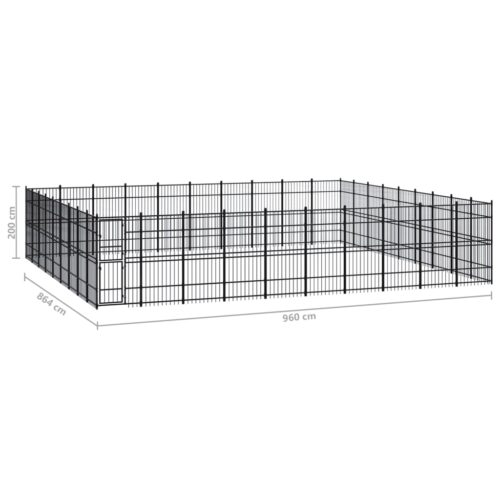 Outdoor Dog Kennel Steel 82.94m² - Image 7