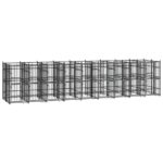 Outdoor Dog Kennel Steel 16.59m²
