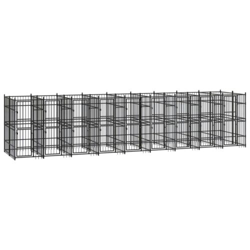 Outdoor Dog Kennel Steel 16.59m²