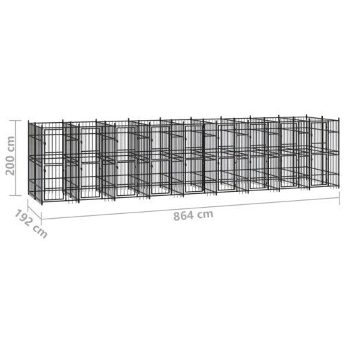 Outdoor Dog Kennel Steel 16.59m² - Image 7