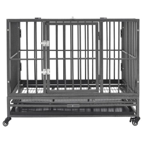 Dog Cage with Wheels Steel 92x62x76cm - Image 2