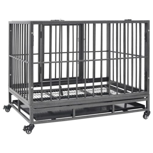 Dog Cage with Wheels Steel 92x62x76cm - Image 4