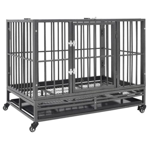 Dog Cage with Wheels Steel 102x72x85cm