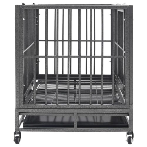 Dog Cage with Wheels Steel 102x72x85cm - Image 3