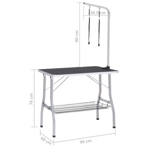 Adjustable Dog Grooming Table with 2 Loops Basket - Image 11