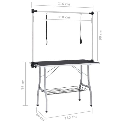 Adjustable Dog Grooming Table with 2 Loops Basket - Image 11