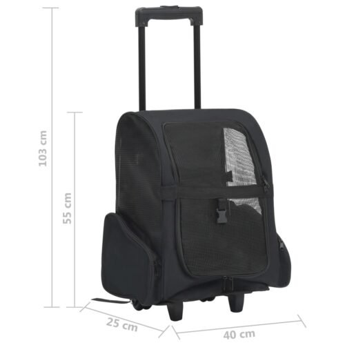 Foldablemultipurpose Pet Trolley Black - Image 7