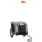 Pet Bike Trailer Grey Black Oxford Fabric Iron