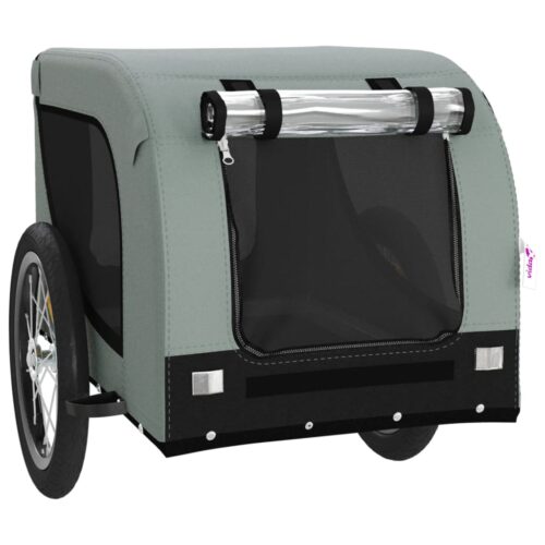 Pet Bike Trailer Grey Black Oxford Fabric Iron - Image 5