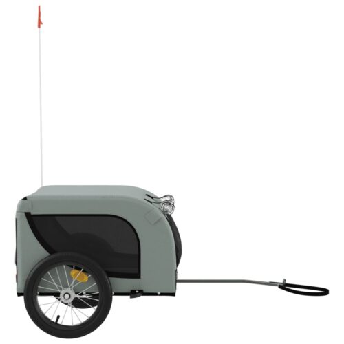 Pet Bike Trailer Grey Black Oxford Fabric Iron - Image 6