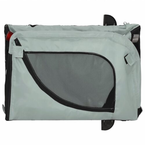 Pet Bike Trailer Grey Black Oxford Fabric Iron - Image 9