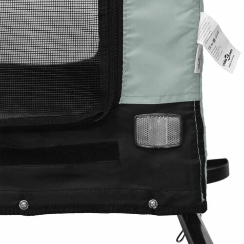 Pet Bike Trailer Grey Black Oxford Fabric Iron - Image 10