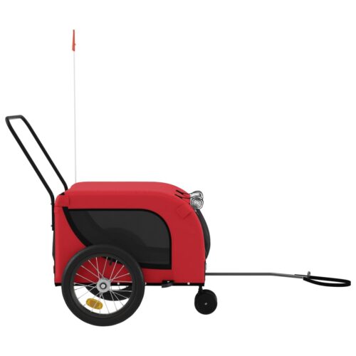 Pet Bike Trailer Red Black Oxford Fabric Iron - Image 5