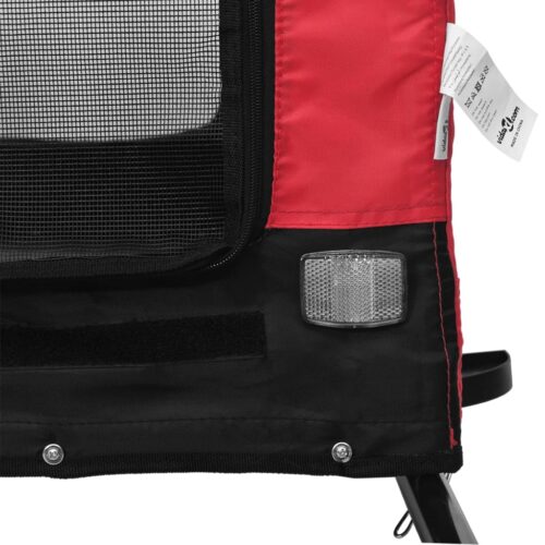Pet Bike Trailer Red Black Oxford Fabric Iron - Image 9