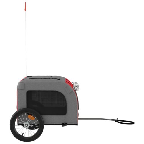 Pet Bike Trailer Red Grey Oxford Fabric Iron - Image 6
