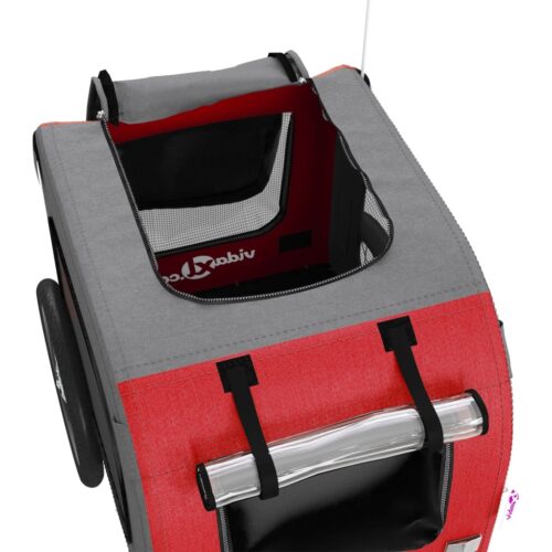 Pet Bike Trailer Red Grey Oxford Fabric Iron - Image 11
