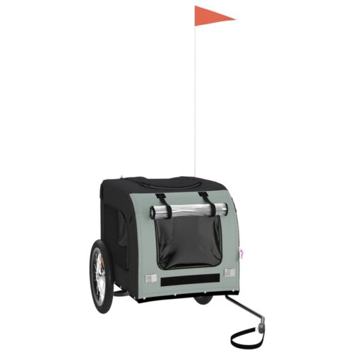 Pet Bike Trailer Black Grey Oxford Fabric Iron
