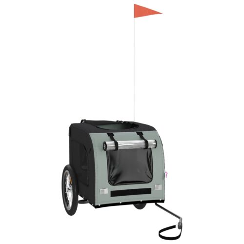 Pet Bike Trailer Black Grey Oxford Fabric Iron - Image 3