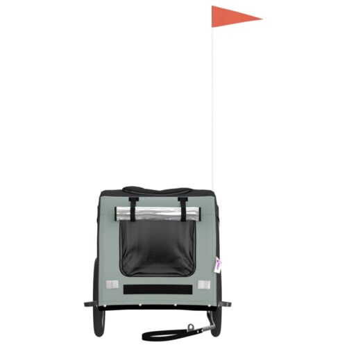 Pet Bike Trailer Black Grey Oxford Fabric Iron - Image 4