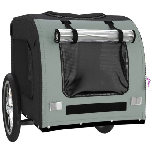 Pet Bike Trailer Black Grey Oxford Fabric Iron - Image 5