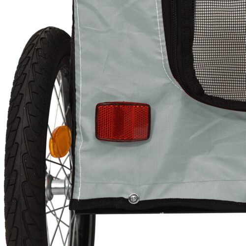 Pet Bike Trailer Black Grey Oxford Fabric Iron - Image 10