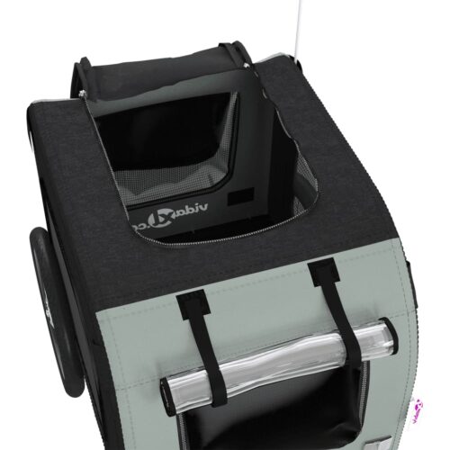 Pet Bike Trailer Black Grey Oxford Fabric Iron - Image 11