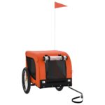 Pet Bike Trailer Orange Black Oxford Fabric Iron