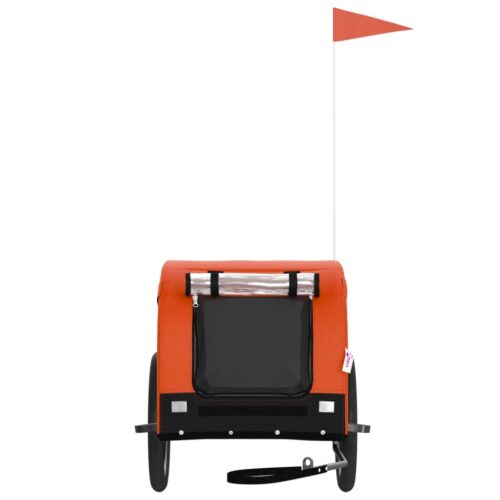 Pet Bike Trailer Orange Black Oxford Fabric Iron - Image 4