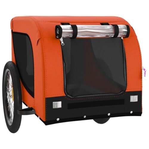 Pet Bike Trailer Orange Black Oxford Fabric Iron - Image 5