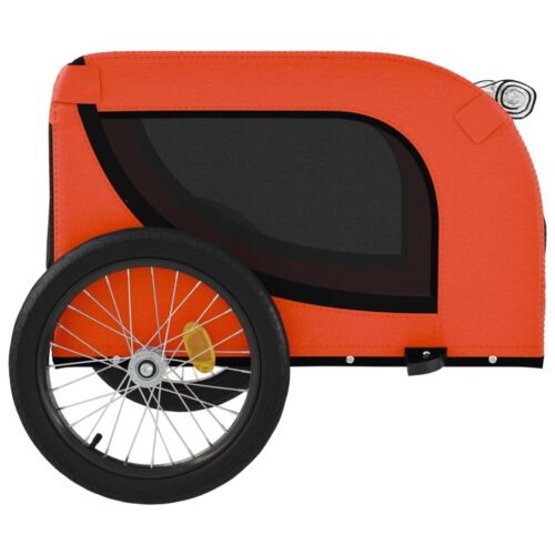 Pet Bike Trailer Orange Black Oxford Fabric Iron - Image 7