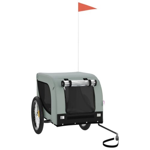 Pet Bike Trailer Grey Black Oxford Fabric Iron