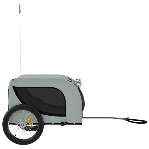 Pet Bike Trailer Grey Black Oxford Fabric Iron - Image 5