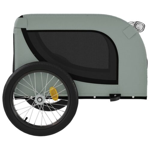 Pet Bike Trailer Grey Black Oxford Fabric Iron - Image 6
