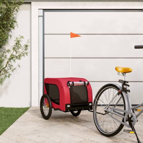 Pet Bike Trailer Red Black Oxford Fabric Iron - Image 2