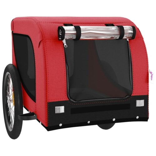 Pet Bike Trailer Red Black Oxford Fabric Iron - Image 5