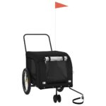 Pet Bike Trailer Black Oxford Fabric Iron