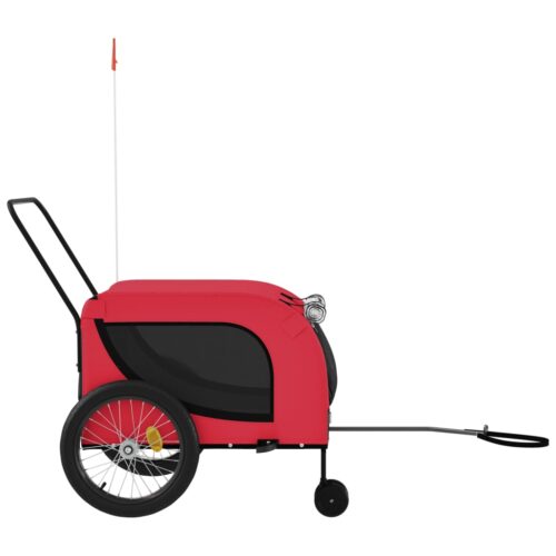 Pet Bike Trailer Red Black Oxford Fabric Iron - Image 6